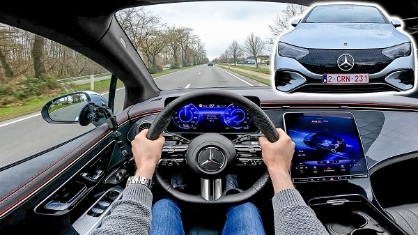 video Mercedes EQE 350 2023 POV Testfahrt