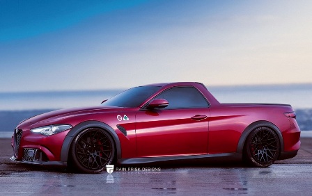 Alfa Romeo Giulia QV omgetoverd tot Ute