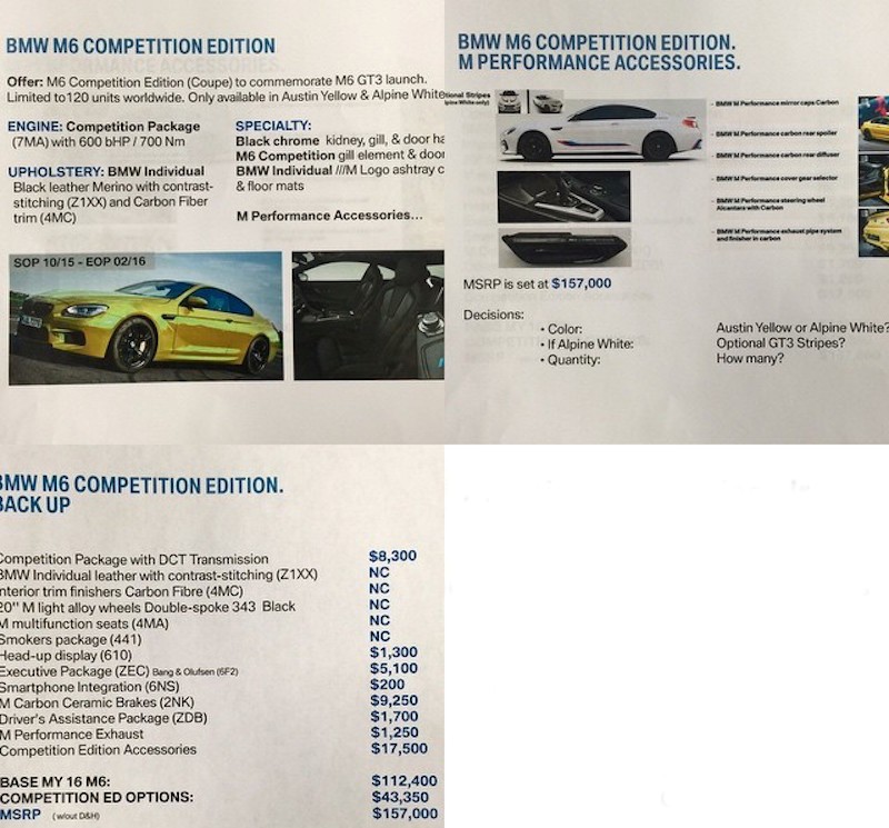 BMW komt met gelimiteerde M6 Competition Edition