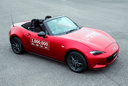Mazda MX-5 bereikt kaap van 1 miljoen exemplaren